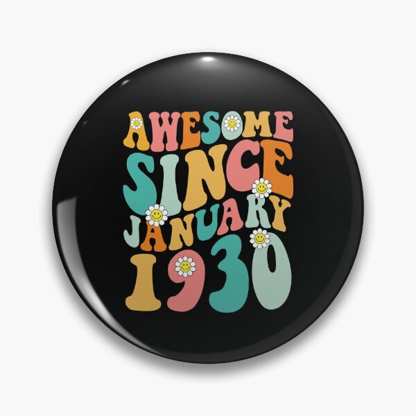 Item preview, Awesome Since January 1930 | Made In 1930 | Retro Groovy Birthday designed and sold by Christina-grich.