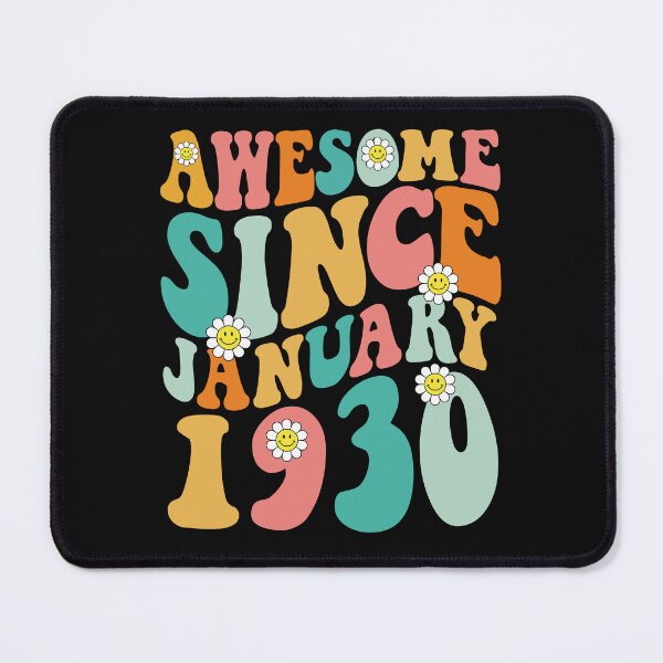 Item preview, Awesome Since January 1930 | Made In 1930 | Retro Groovy Birthday designed and sold by Christina-grich.