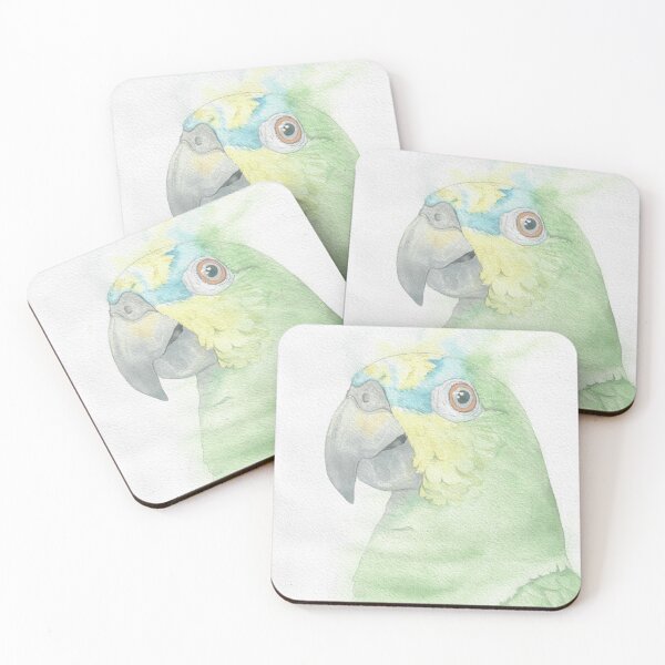 Item preview, Orange winged amazone watercolor portrait v2 designed and sold by L'Atelier Oranjade.