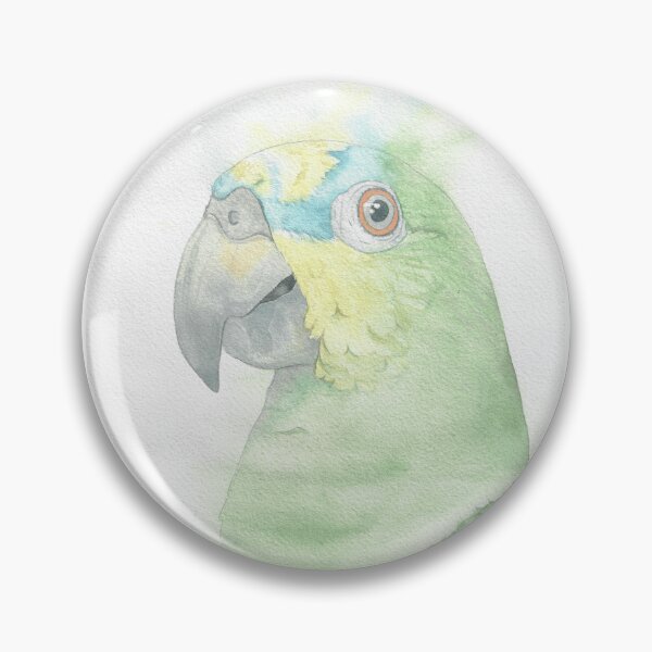 Item preview, Orange winged amazone watercolor portrait v2 designed and sold by L'Atelier Oranjade.
