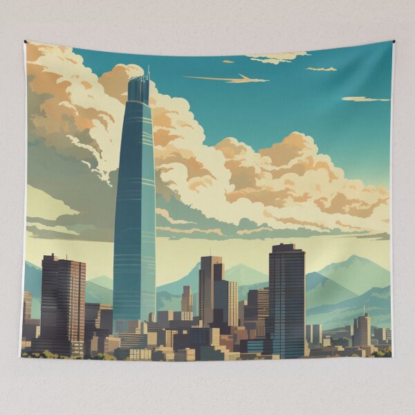 Item preview, A Vintage Travel Illustration of Santiago - Chile  designed and sold by GoodOldVintage.