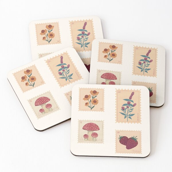 Item preview, Floral Cottagecore Stamp Stickers designed and sold by gummywizard.