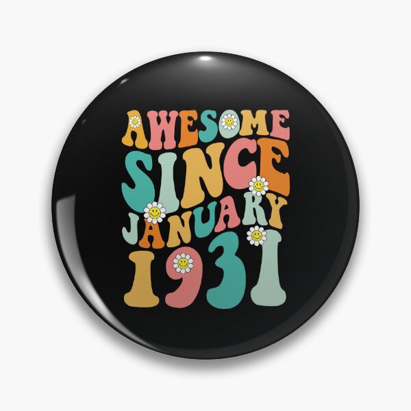 Item preview, Awesome Since January 1931 | Made In 1931 | Retro Groovy Birthday designed and sold by Christina-grich.