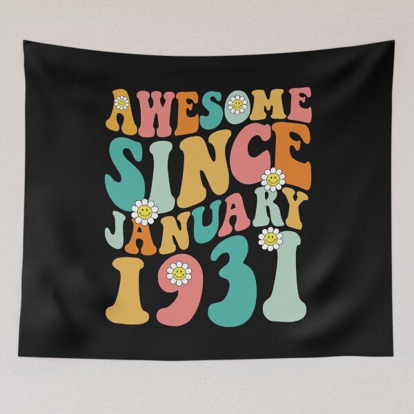 Item preview, Awesome Since January 1931 | Made In 1931 | Retro Groovy Birthday designed and sold by Christina-grich.