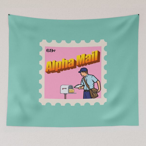 Item preview, Alpha Mail USPS Mailman Funny Sticker designed and sold by hyperfocusrach.