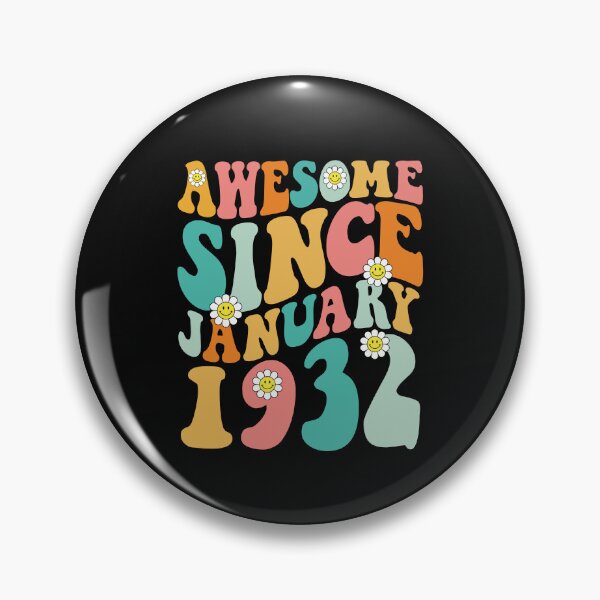Item preview, Awesome Since January 1932 | Made In 1932 | Retro Groovy Birthday designed and sold by Christina-grich.