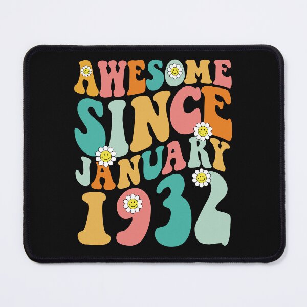 Item preview, Awesome Since January 1932 | Made In 1932 | Retro Groovy Birthday designed and sold by Christina-grich.