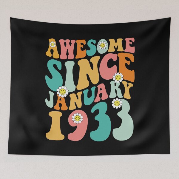 Item preview, Awesome Since January 1933 | Made In 1933 | Retro Groovy Birthday designed and sold by Christina-grich.