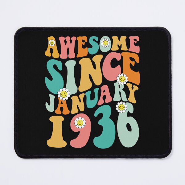 Item preview, Awesome Since January 1936 | Made In 1936 | Retro Groovy Birthday designed and sold by Christina-grich.