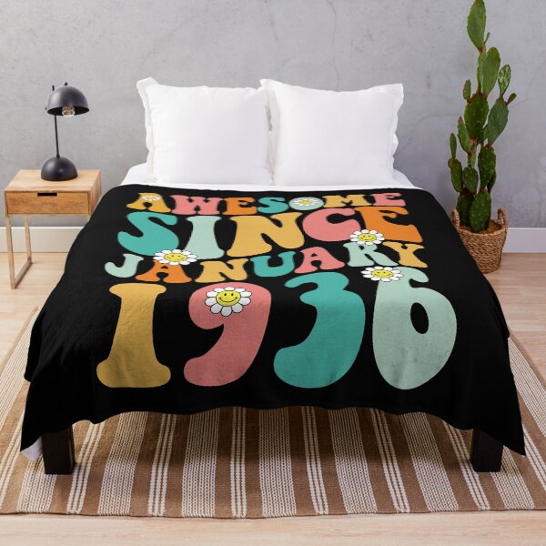Item preview, Awesome Since January 1936 | Made In 1936 | Retro Groovy Birthday designed and sold by Christina-grich.