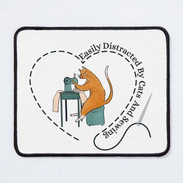Item preview, Easily Distracted By Cats And Sewing Machine Lover designed and sold by Wiss2Arts.