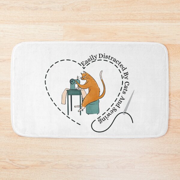 Item preview, Easily Distracted By Cats And Sewing Machine Lover designed and sold by Wiss2Arts.