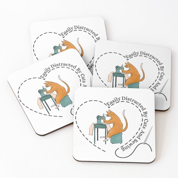 Item preview, Easily Distracted By Cats And Sewing Machine Lover designed and sold by Wiss2Arts.