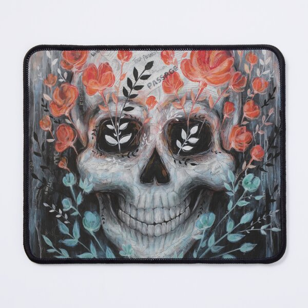 Item preview, Same: Skull with red and blue flower designed and sold by Nadjejda Gilbert.