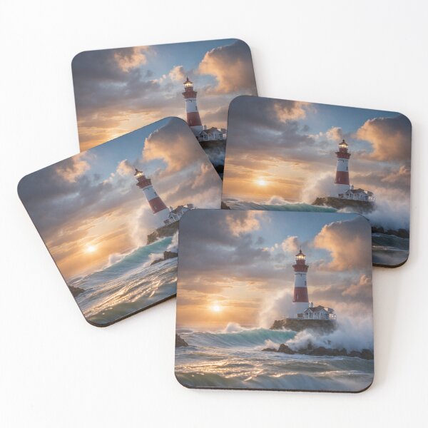 Item preview, Epic Lighthouse Sunset with Crashing Ocean Waves designed and sold by Butler in the Home.