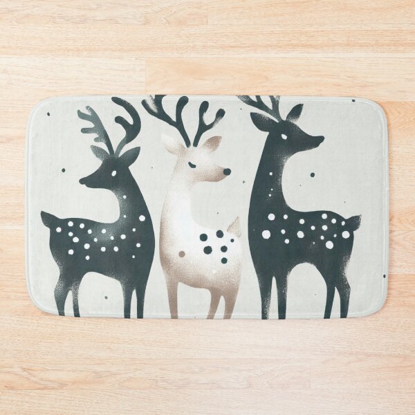 Item preview, Blue and White Snowy Christmas Reindeer Trio - White, Blue, and Cream designed and sold by Star-Fragment.