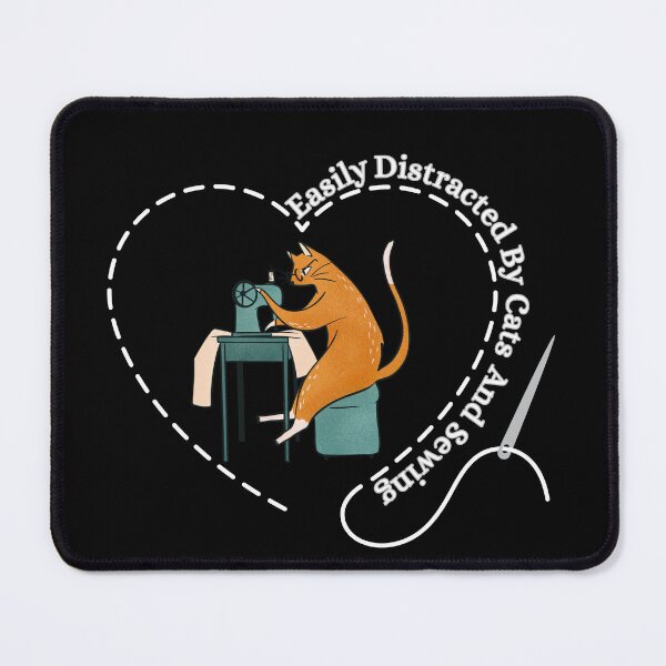 Item preview, Easily Distracted By Cats And Sewing Machine Lover designed and sold by Wiss2Arts.