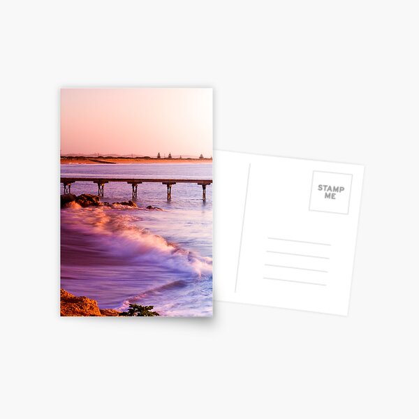 Crashing waves as the sun rises at Beachport Postcard