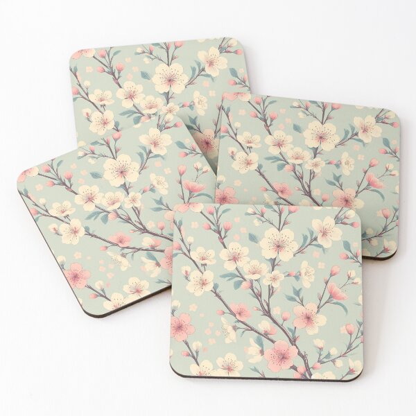 Item preview, Cherry blossom pastel pattern - retro style designed and sold by PatternBouquet.