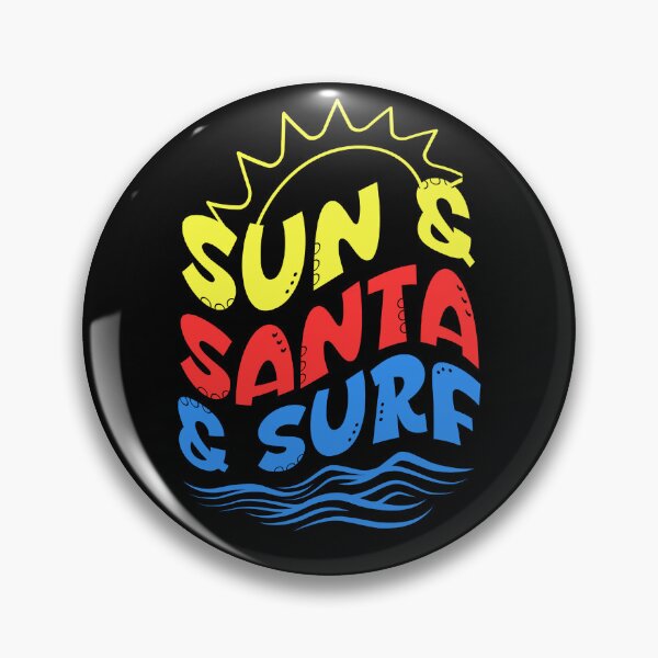 Item preview, Retro Christmas Typography: 'Sun, Santa, Surf!' in Groovy Style designed and sold by Sun Sand & Sea Art.