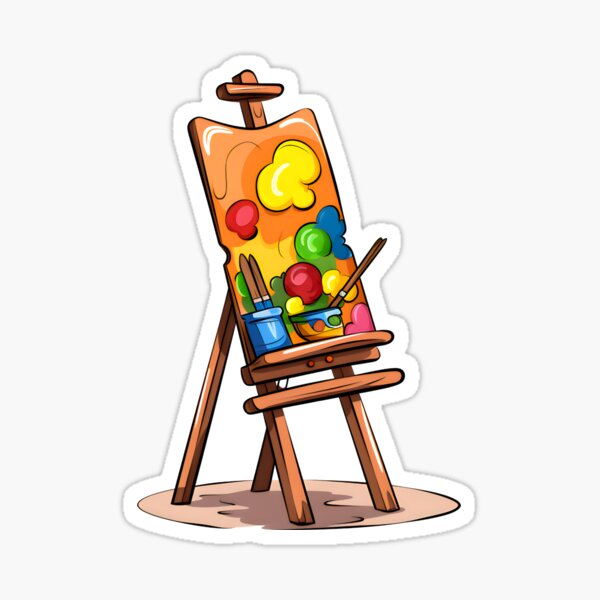 Easel studio canvas painting painting art' Sticker