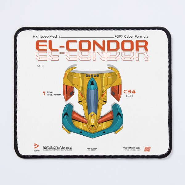 Item preview, Cyber Formula : AGS - El-Condor B-19 detailed illustration with urban graphic design designed and sold by efiik.