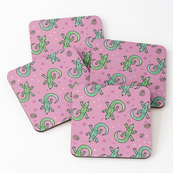 Item preview, Pink and Green lizards and beetles designed and sold by LizIsLiving.