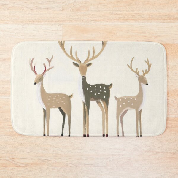 Item preview, Taupe Snowy Christmas Reindeer Trio designed and sold by Star-Fragment.