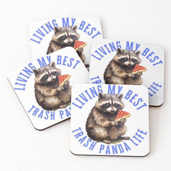 Item preview, Living My Best Trash Panda Life Raccoon with Pizza Sticker designed and sold by ChrisM63.