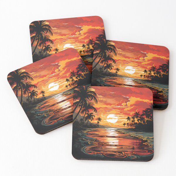 Item preview, Maldivian Sunset Pattern 2: A Vibrant Art Design designed and sold by Abystoic.