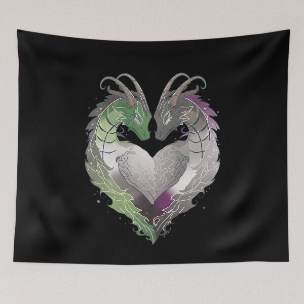 Item preview, Aromantic Asexual Aroace Dragons LGBT Pride Flag designed and sold by Clara Hollins.