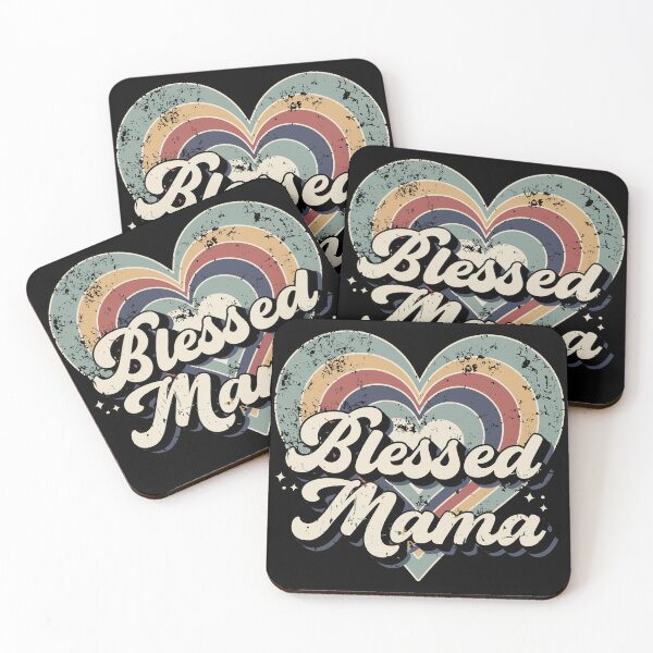 Item preview, Blessed Mama | Thanksgiving Colorful Heart for Mom - Black designed and sold by PearlMoonGrapes.
