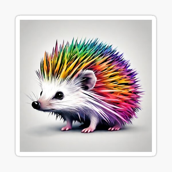 Item preview, Colorful Hedgehog Sticker designed and sold by Aaron Araya.