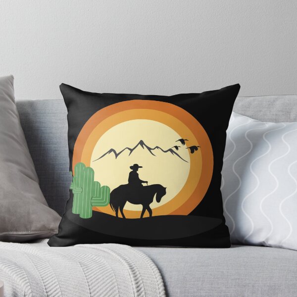 Item preview, Lone Cowboy, Desert Sunset, Cactus & Mountain Silhouette designed and sold by delohill.