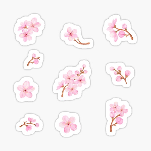 Item preview, Watercolor Pink Cherry Blossom Flowers  designed and sold by silviaol.