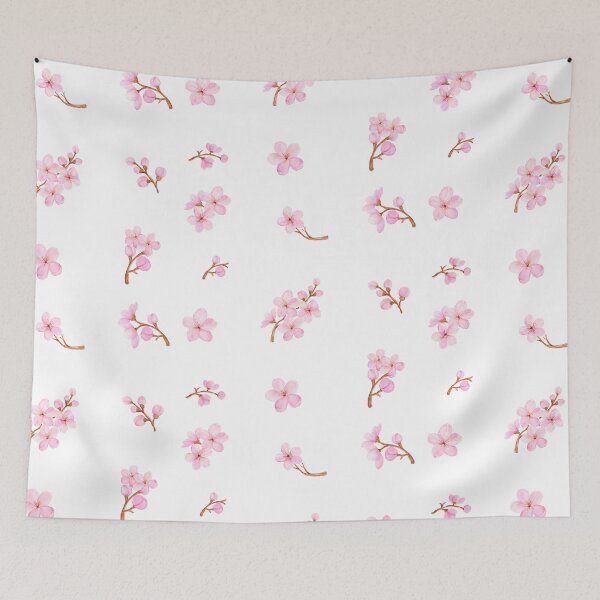 Item preview, Watercolor Pink Cherry Blossom Flowers  designed and sold by silviaol.
