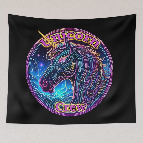 Item preview, Neon Glow Unicorn Crew on Night Sky designed and sold by leyfinder.