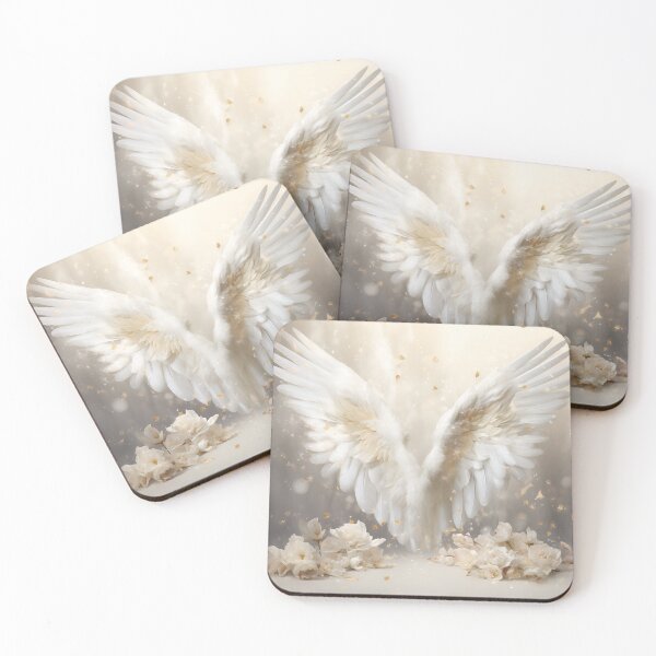 Item preview, Stunning angel wings with white roses designed and sold by dcrc.