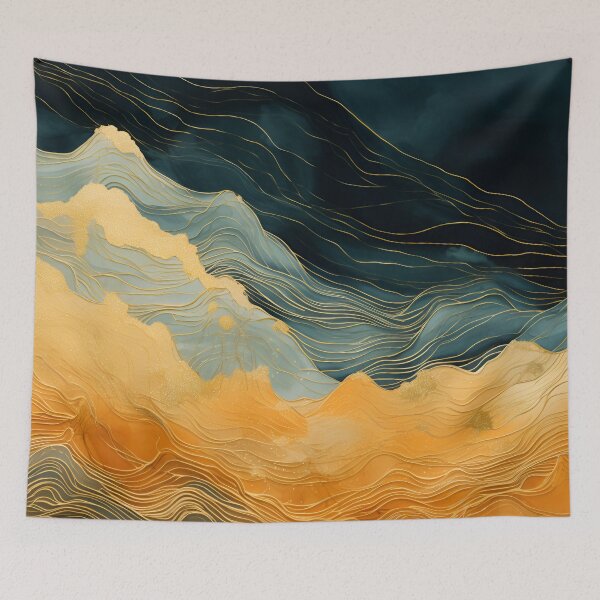 Item preview, Abstract topography with gold earthtones designed and sold by dcrc.