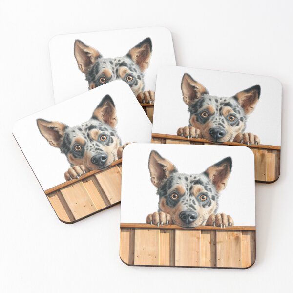 Item preview, Blue Heeler peeking designed and sold by AussieWorkDogs.