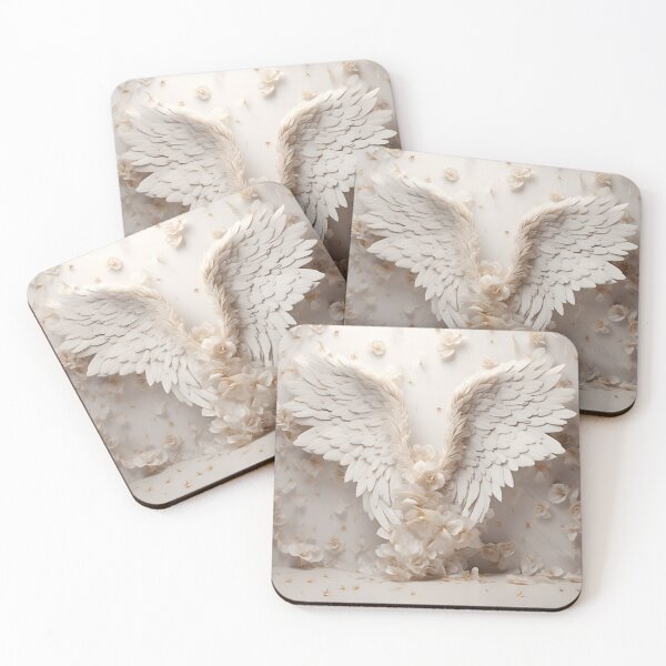 Item preview, stunning angel wings with white roses designed and sold by dcrc.