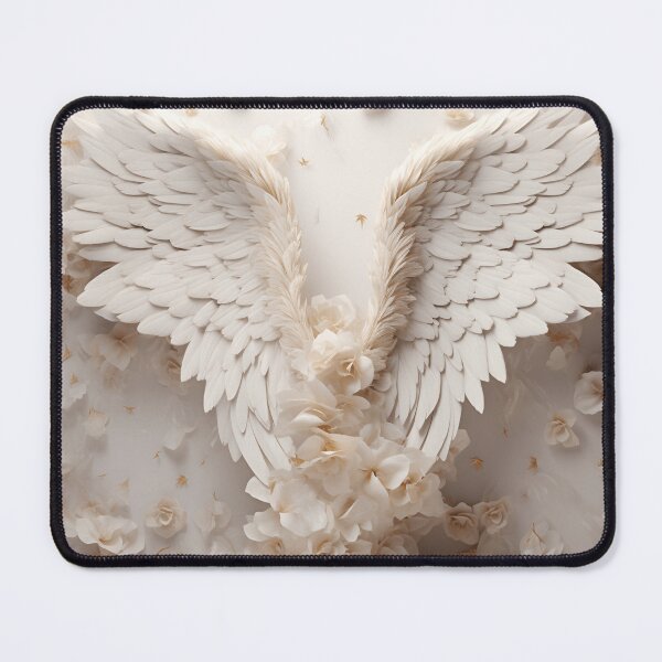 Item preview, stunning angel wings with white roses designed and sold by dcrc.