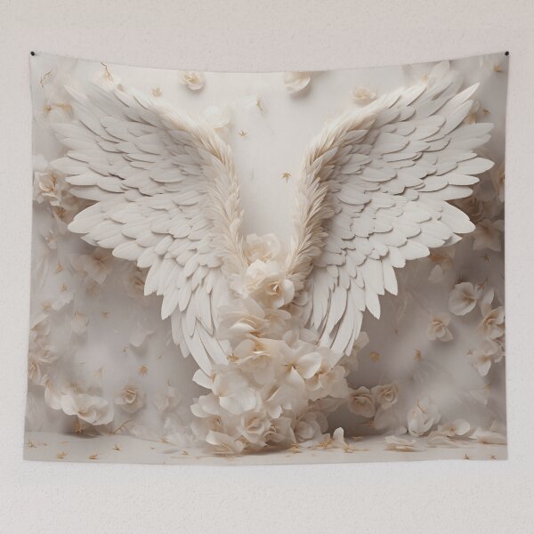 Item preview, stunning angel wings with white roses designed and sold by dcrc.