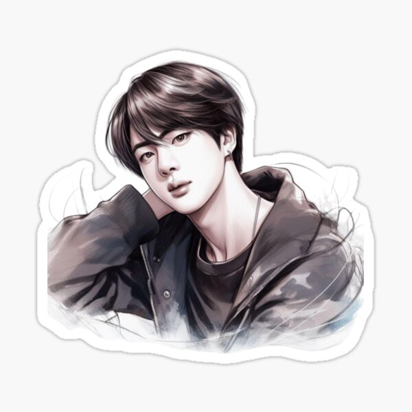 Artikel-Vorschau von BTS Jin Skizze digitales Porträt, designt und verkauft von seokjinnieworld.