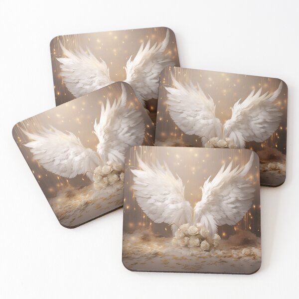 Item preview, stunning angel wings with white roses designed and sold by dcrc.