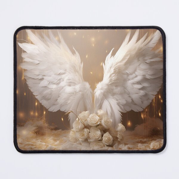Item preview, stunning angel wings with white roses designed and sold by dcrc.
