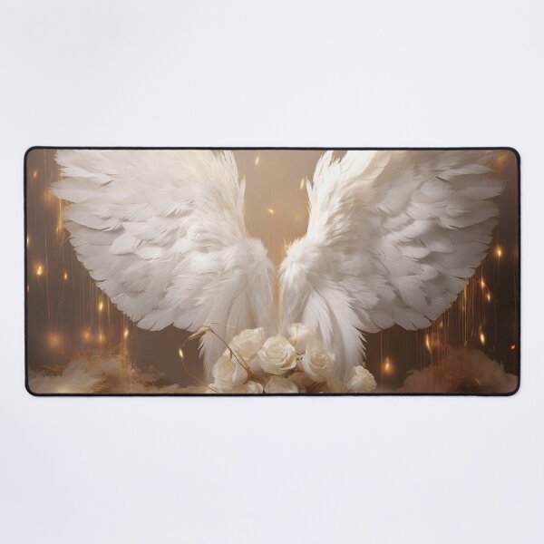 Item preview, stunning angel wings with white roses designed and sold by dcrc.