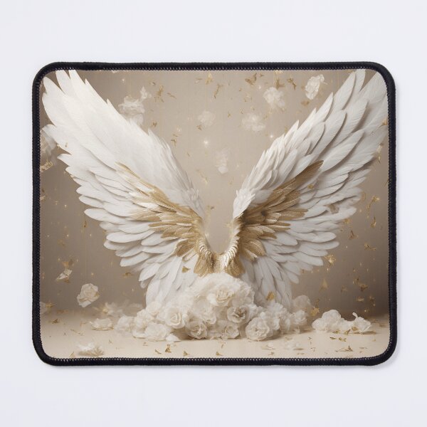 Item preview, stunning angel wings with white roses designed and sold by dcrc.