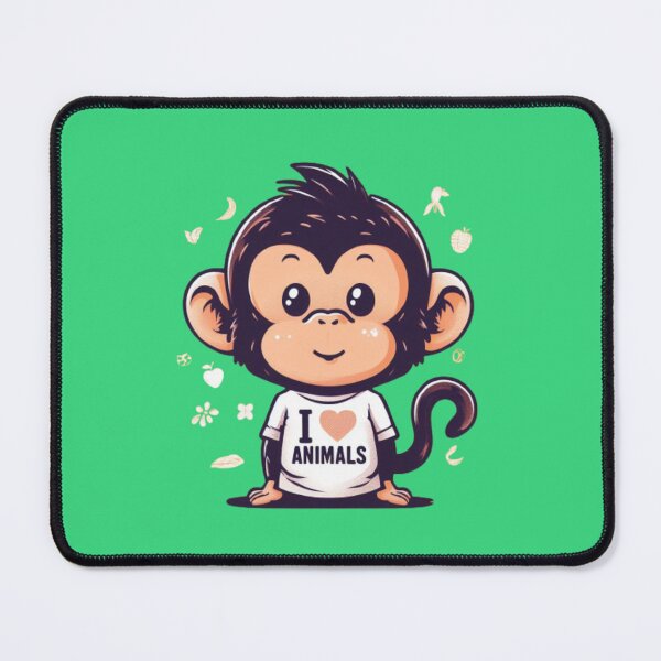 Item preview, Cute little monkey with an I love animals t-shirt, ideal for a gift 2 designed and sold by Tandilia Store.
