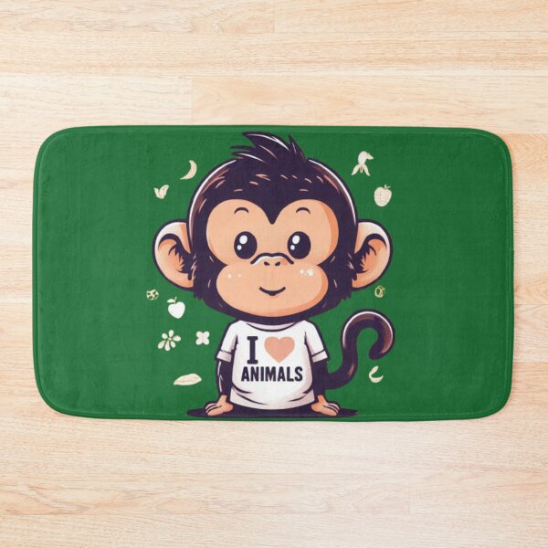 Item preview, Cute little monkey with an I love animals t-shirt, ideal for a gift 2 designed and sold by Tandilia Store.